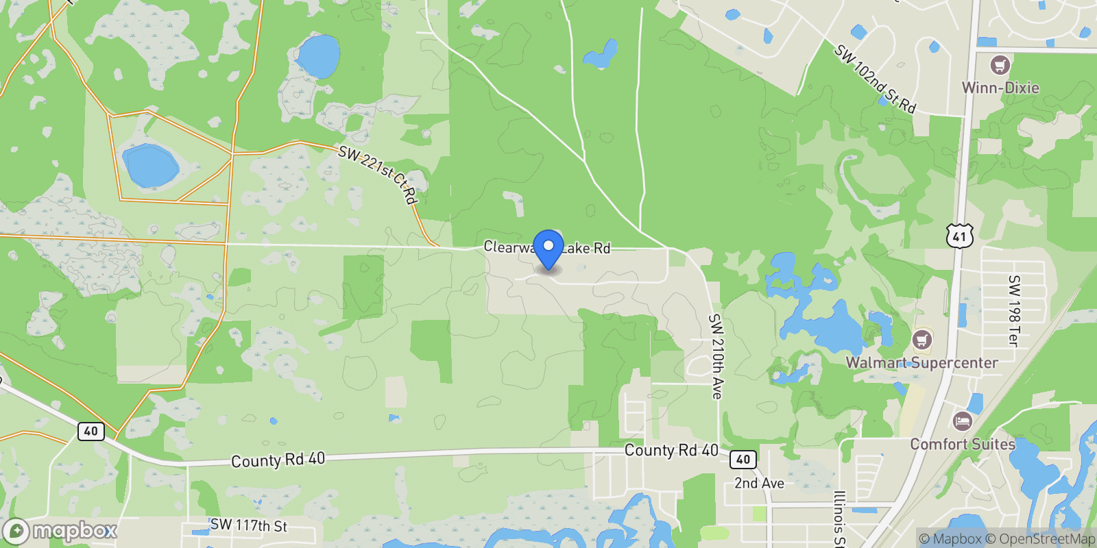 Map showing 21679 SW 106TH LANE ROAD, Dunnellon, Florida, United States.