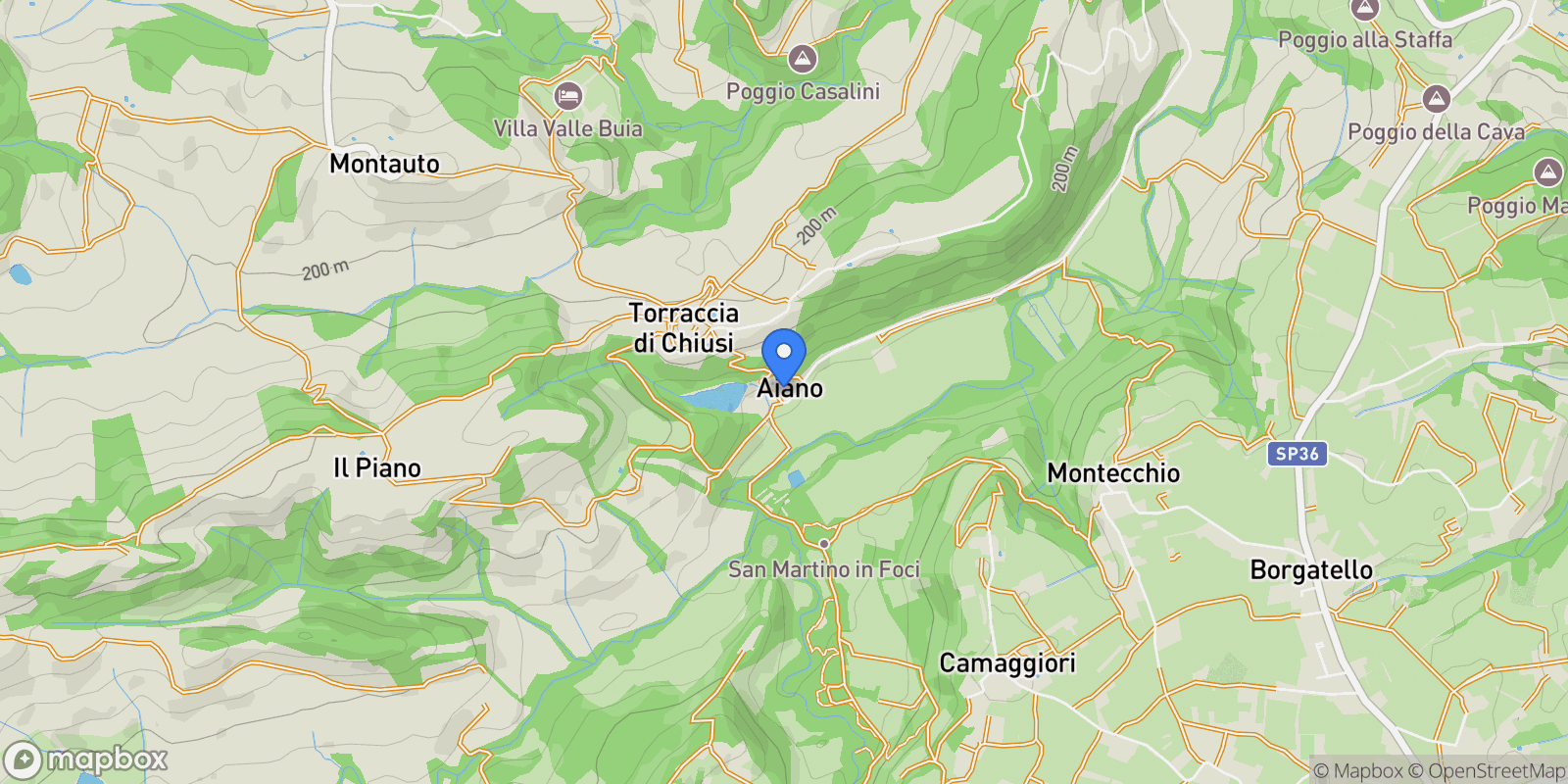 Map showing San Gimignano Toraccia di Chiusi, Tuscany, Italy.