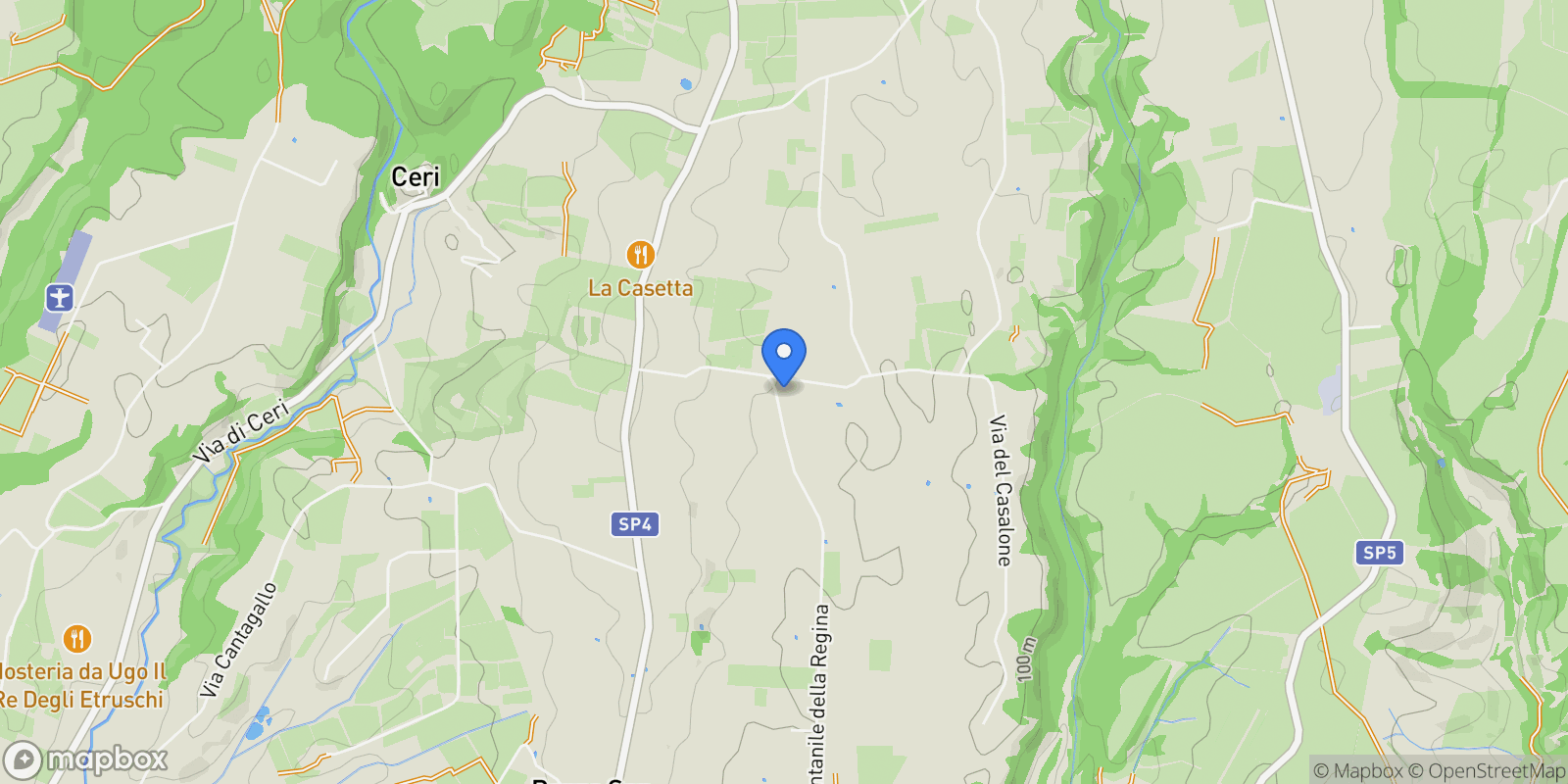 Map showing Cerveteri Via del Casalone, Lazio, Italy.