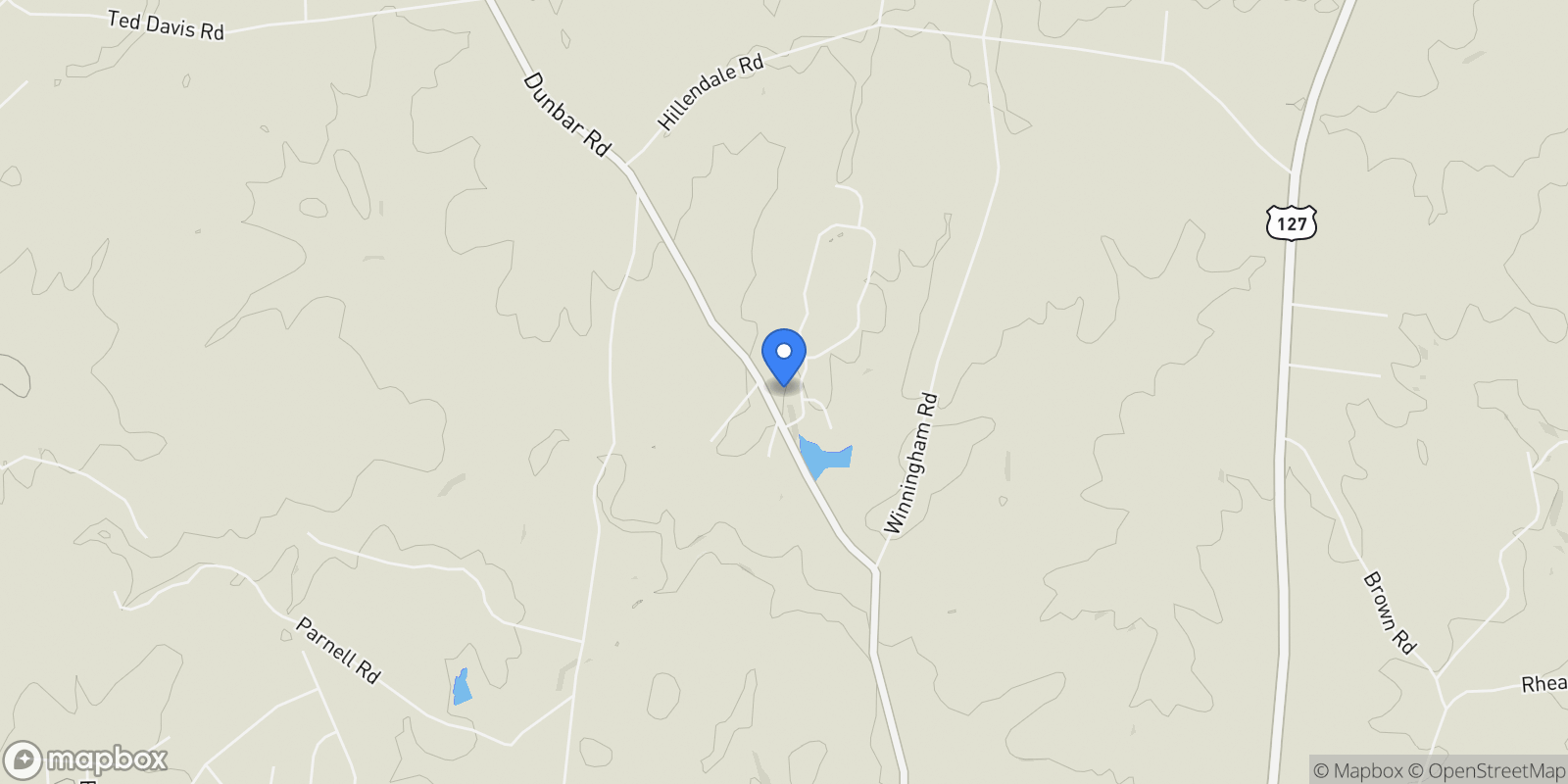 Map showing 5843 Dunbar Rd, Crossville, TN 38572, Crossville, Tennessee, United States.