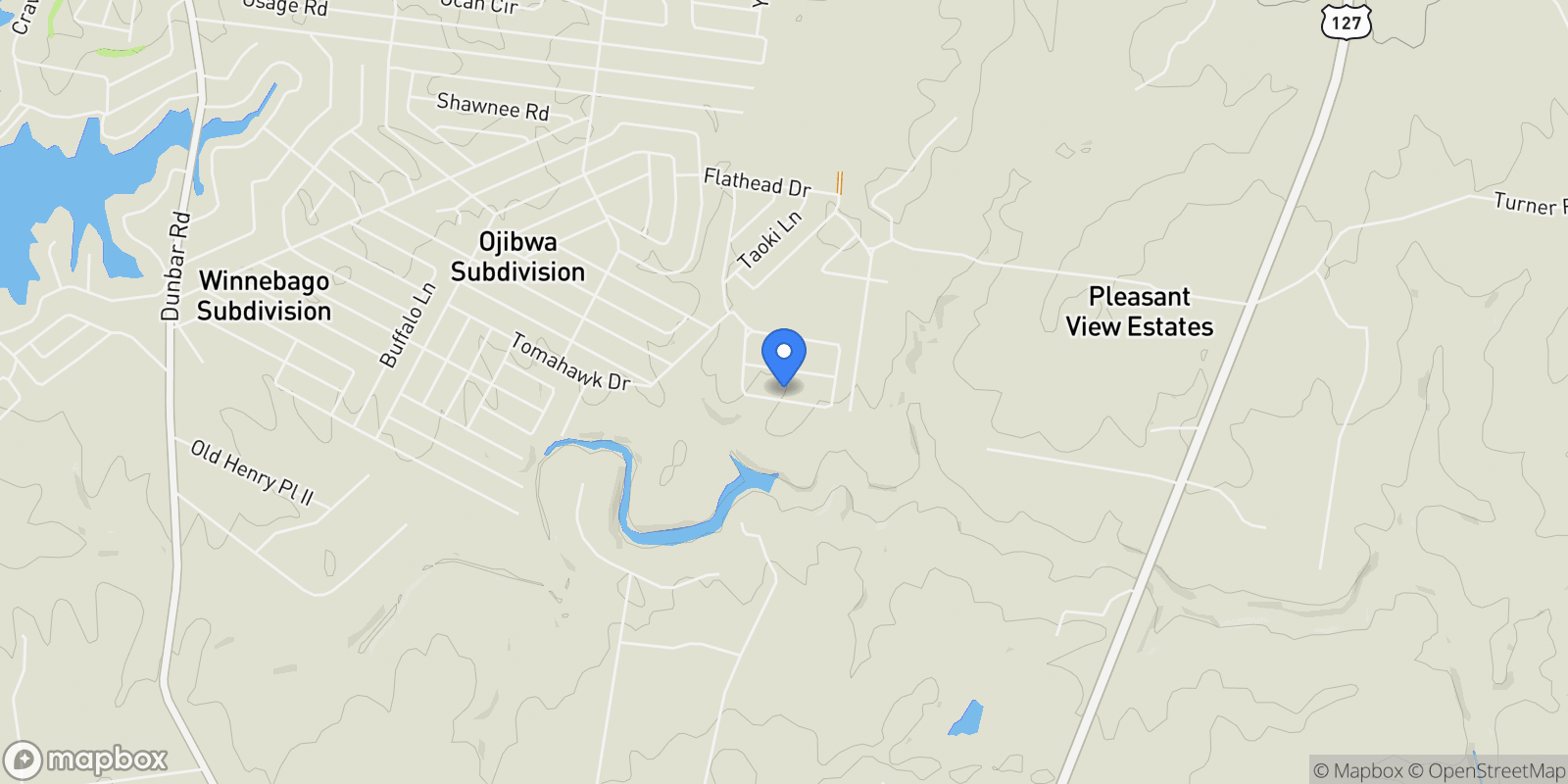 Map showing 1035 Gray Eagle Drive, Crossville, TN 38572, Crossville, Tennessee, United States.