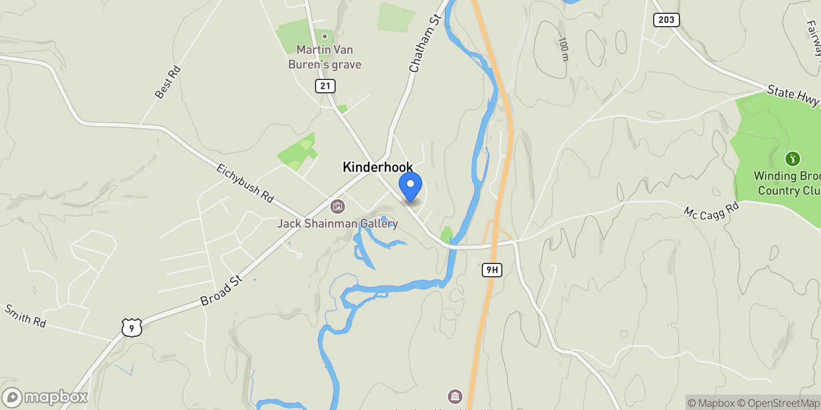 Map showing 33 Hudson Street , Kinderhook, NY 12106, Kinderhook, New York, United States.
