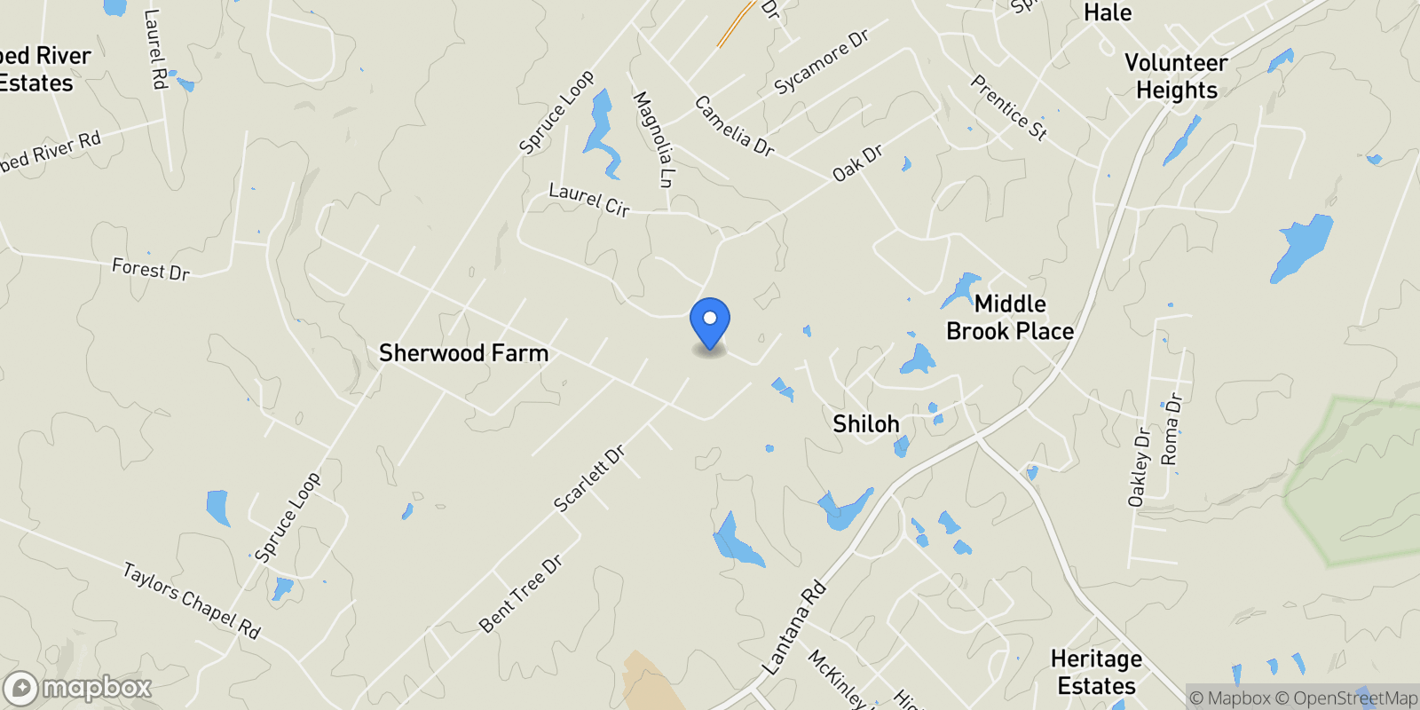 Map showing 170 Pin Oak Lane, Crossville, TN 38555, Crossville, Tennessee, United States.