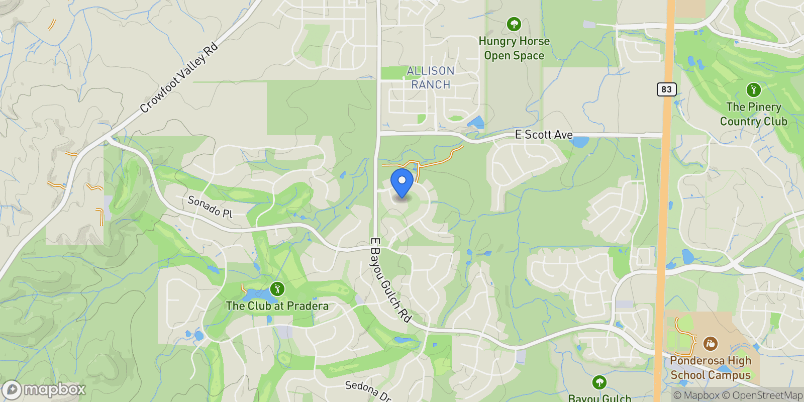 Map showing 5672 Vistancia Court, Parker, CO, 80134, USA, Parker, Colorado, United States.