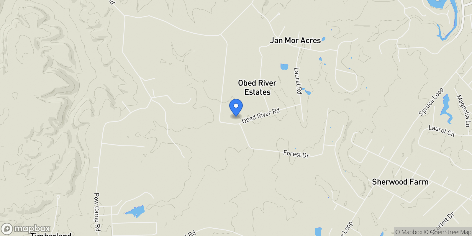 Map showing 853 Obed River Rd., Crossville, TN 38555, Crossville, Tennessee, United States.