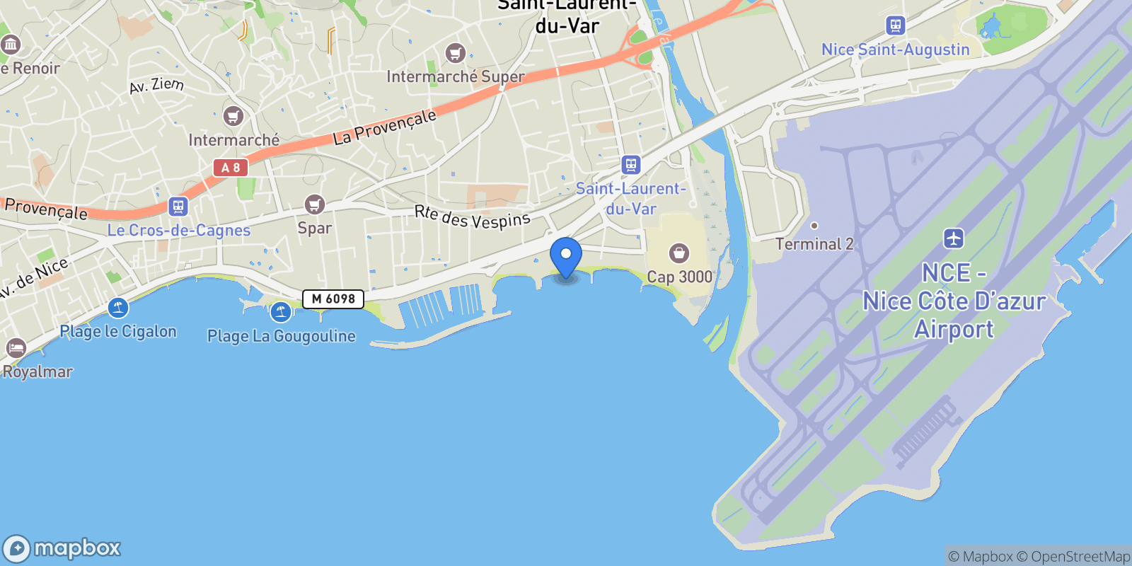 Map showing St-Laurent-du-Var, Provence-Alpes-Côte d'Azur, France.