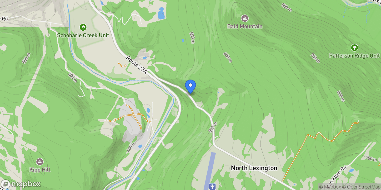Map showing 11548 New York 23A , Prattsville, NY 12468, Prattsville, New York, United States.
