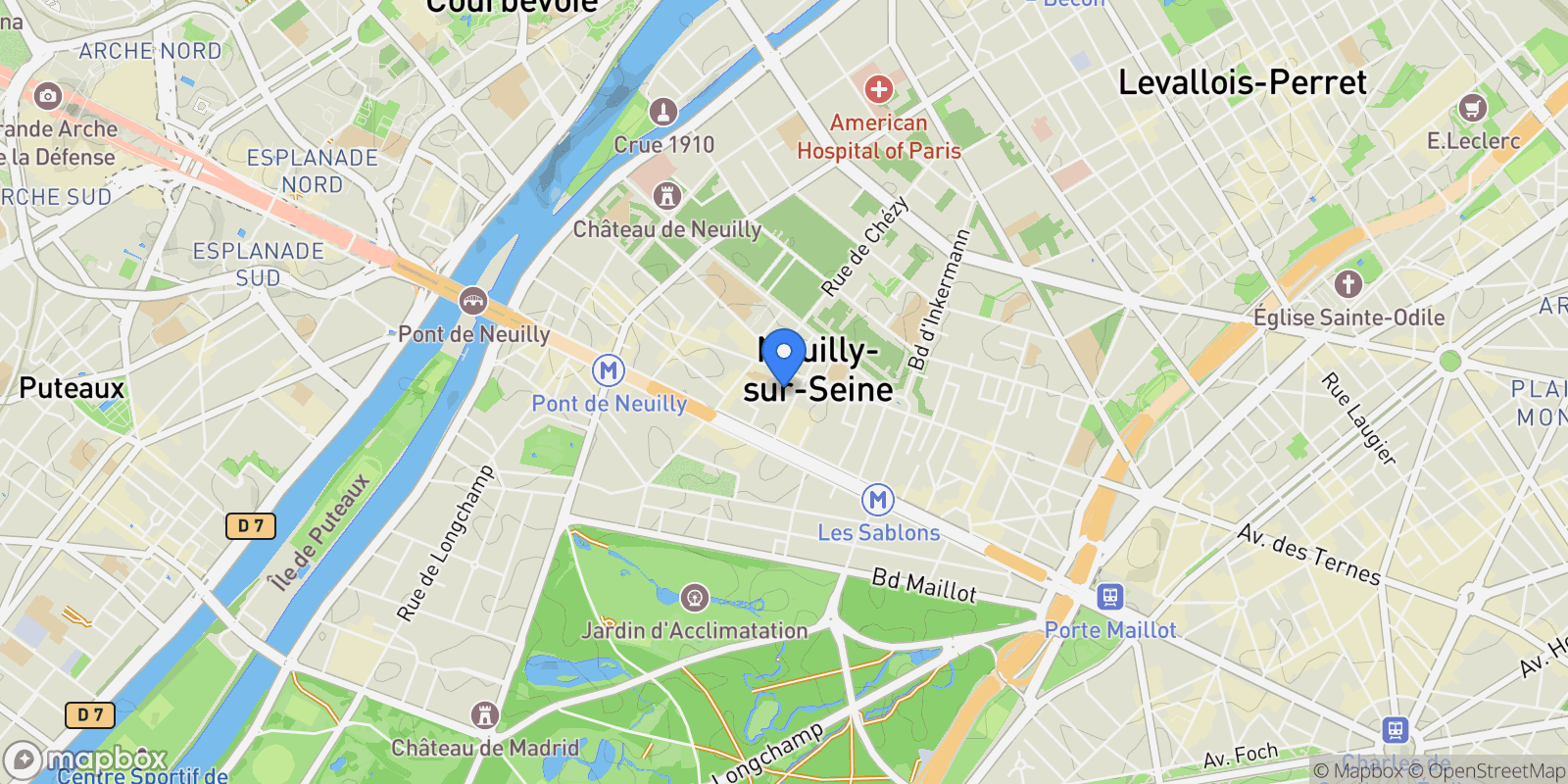 Map showing Neuilly-sur-Seine, Île-de-France, France.