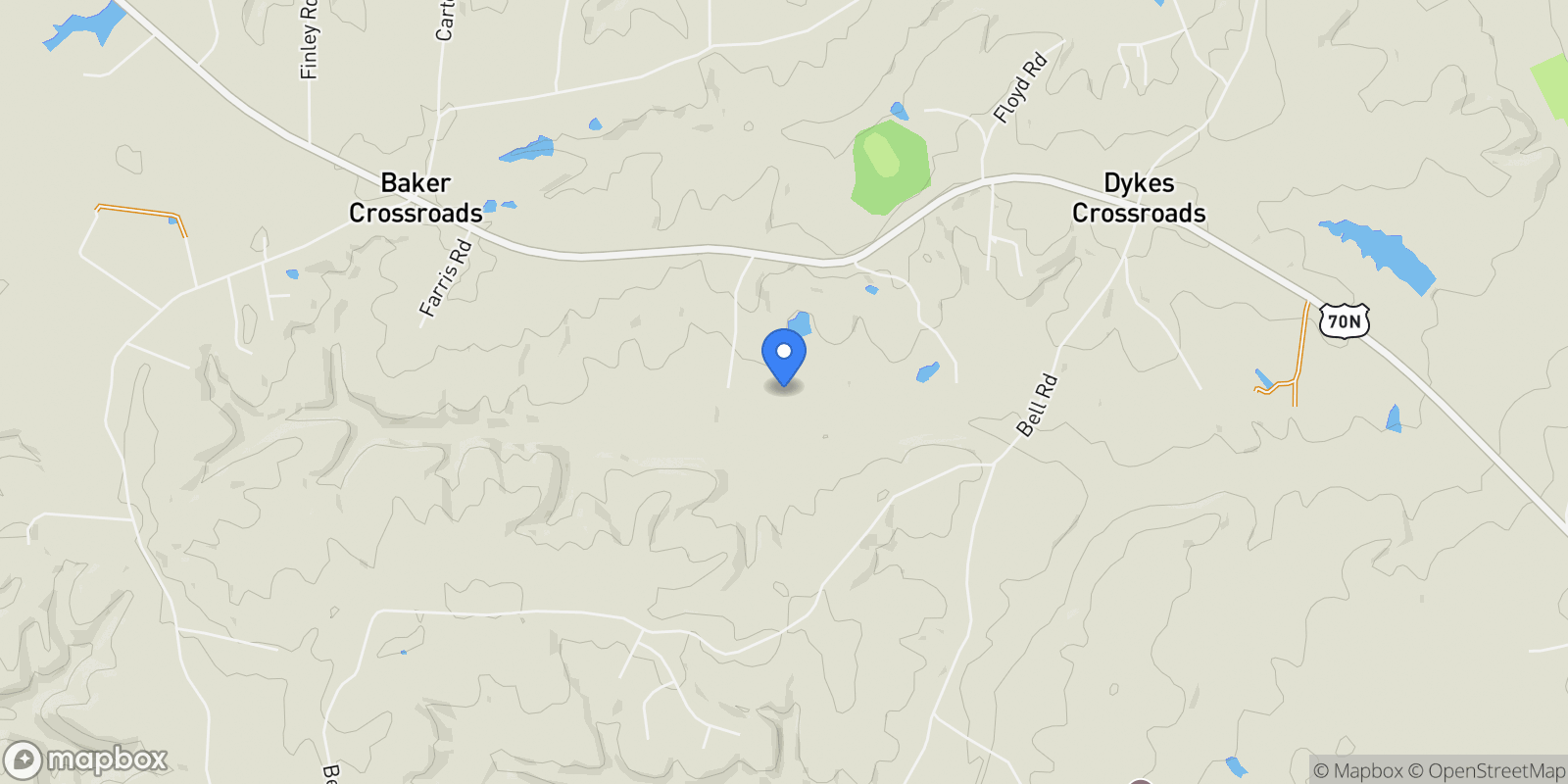 Map showing 291 Ray Hodgin Rd, Crossville, TN 38571, Crossville, Tennessee, United States.