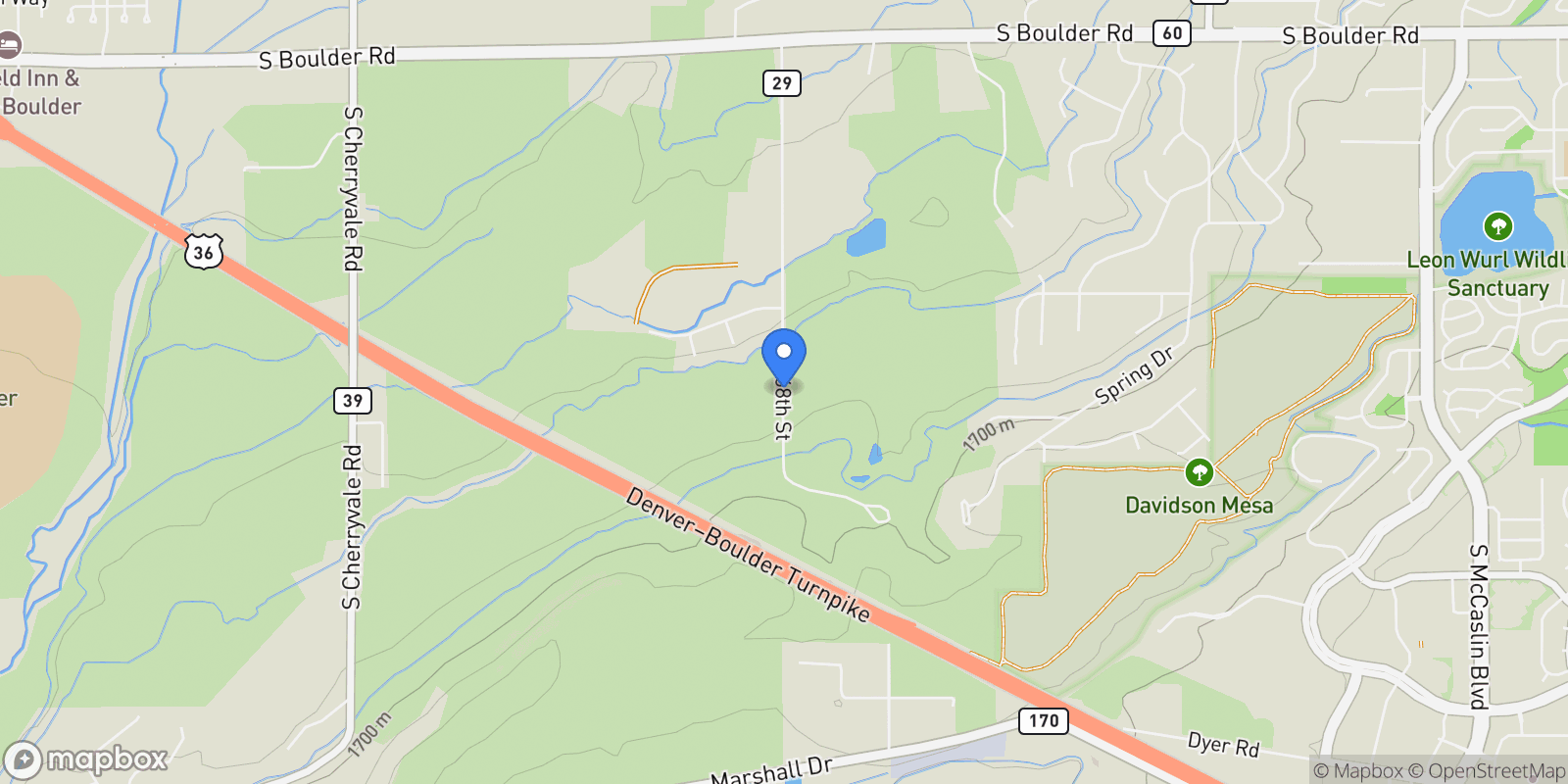 Map showing 640 S 68th Street, Boulder, CO, 80303, USA, Boulder, Colorado, United States.