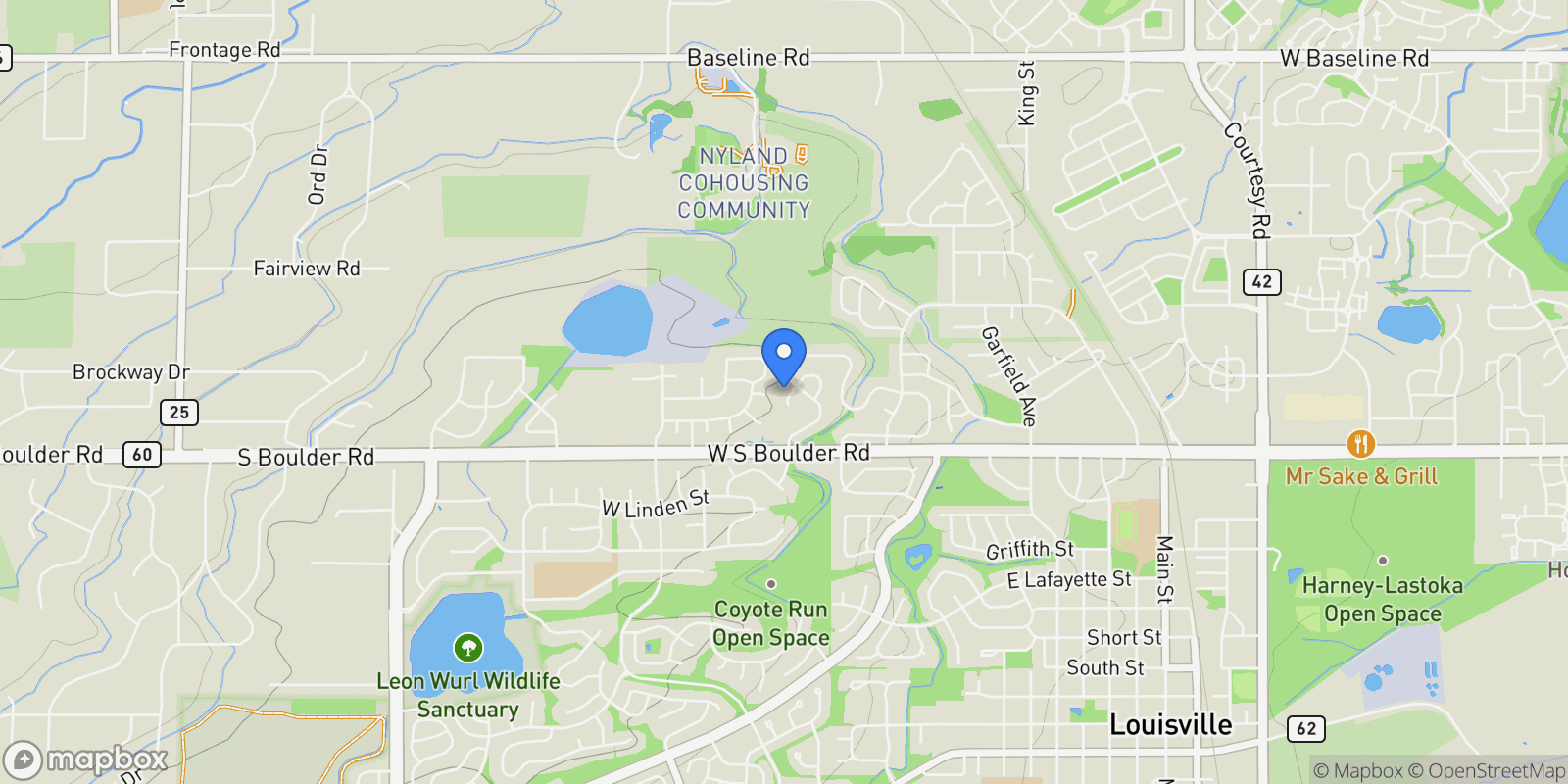 Map showing 1919 Quail Court, Louisville, CO, 80027, USA, Lafayette, Colorado, United States.