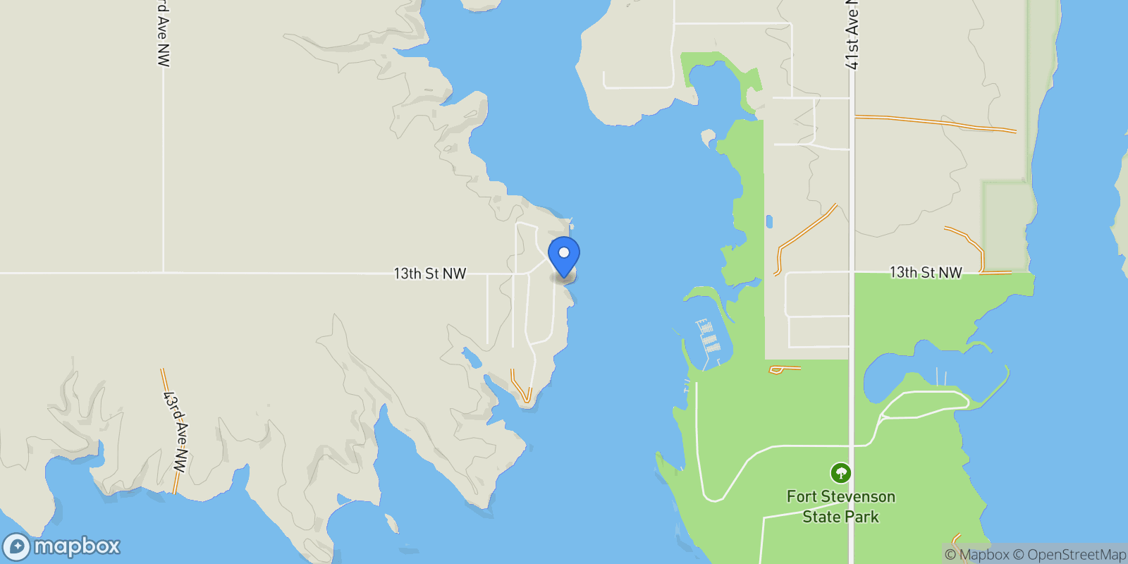 Map showing 4198 NW 13th St, Garrison, ND 58540, Garrison, North Dakota, United States.