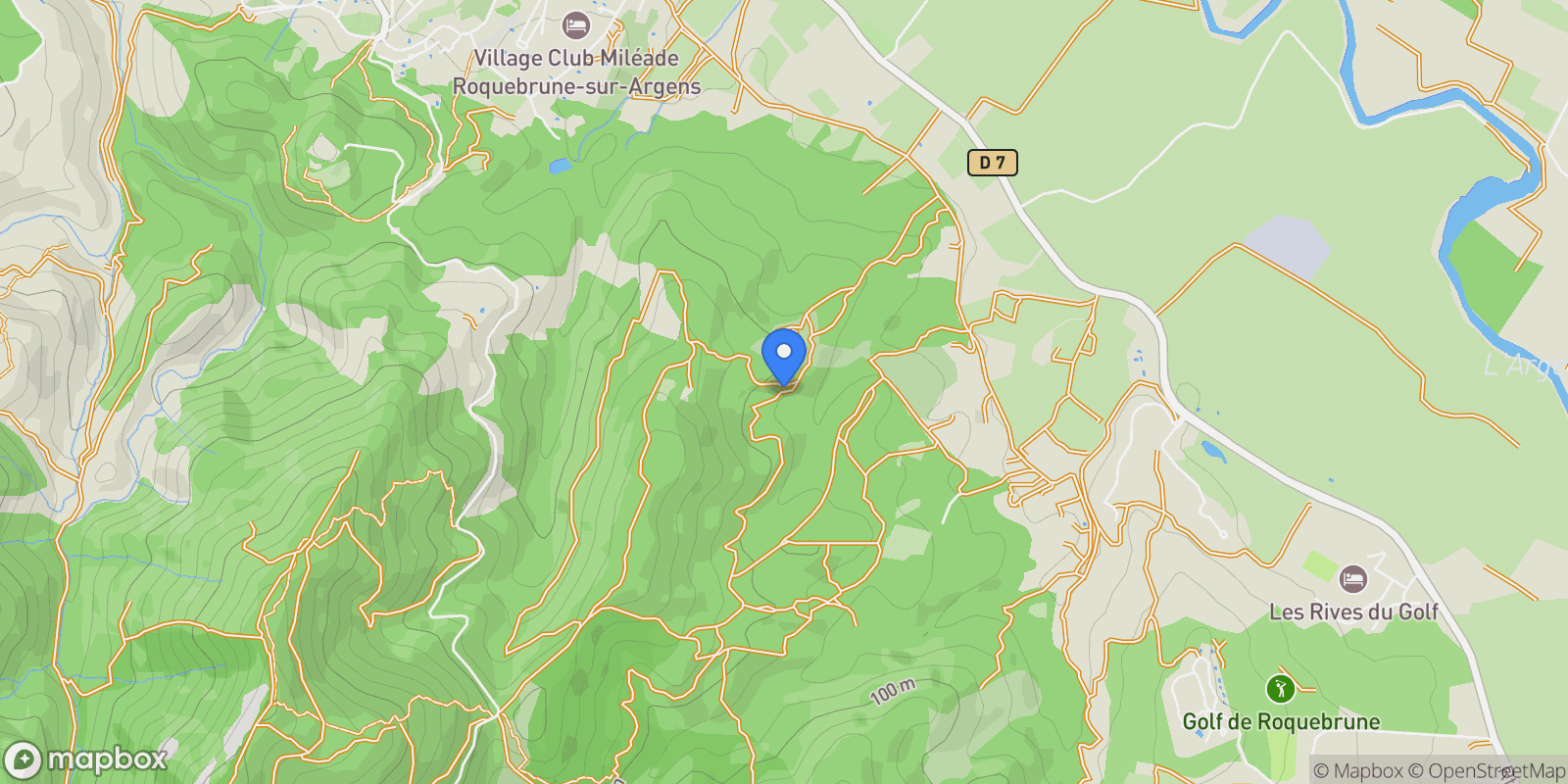 Map showing Roquebrune-sur-Argens, Provence-Alpes-Côte d'Azur, France.