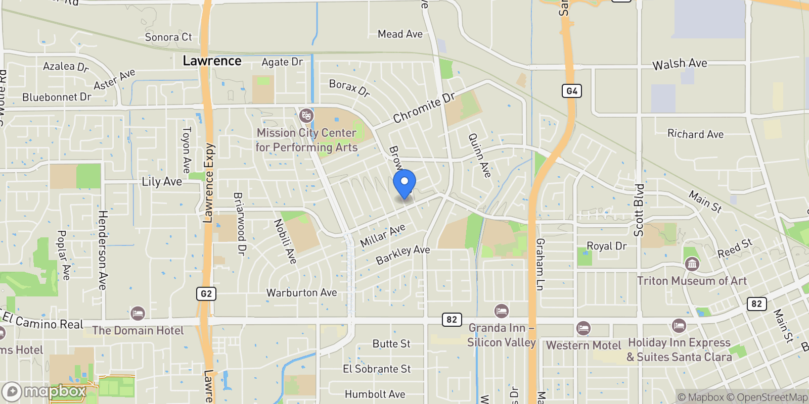 Map showing 2121 Francis Avenue, Santa Clara, California, United States.