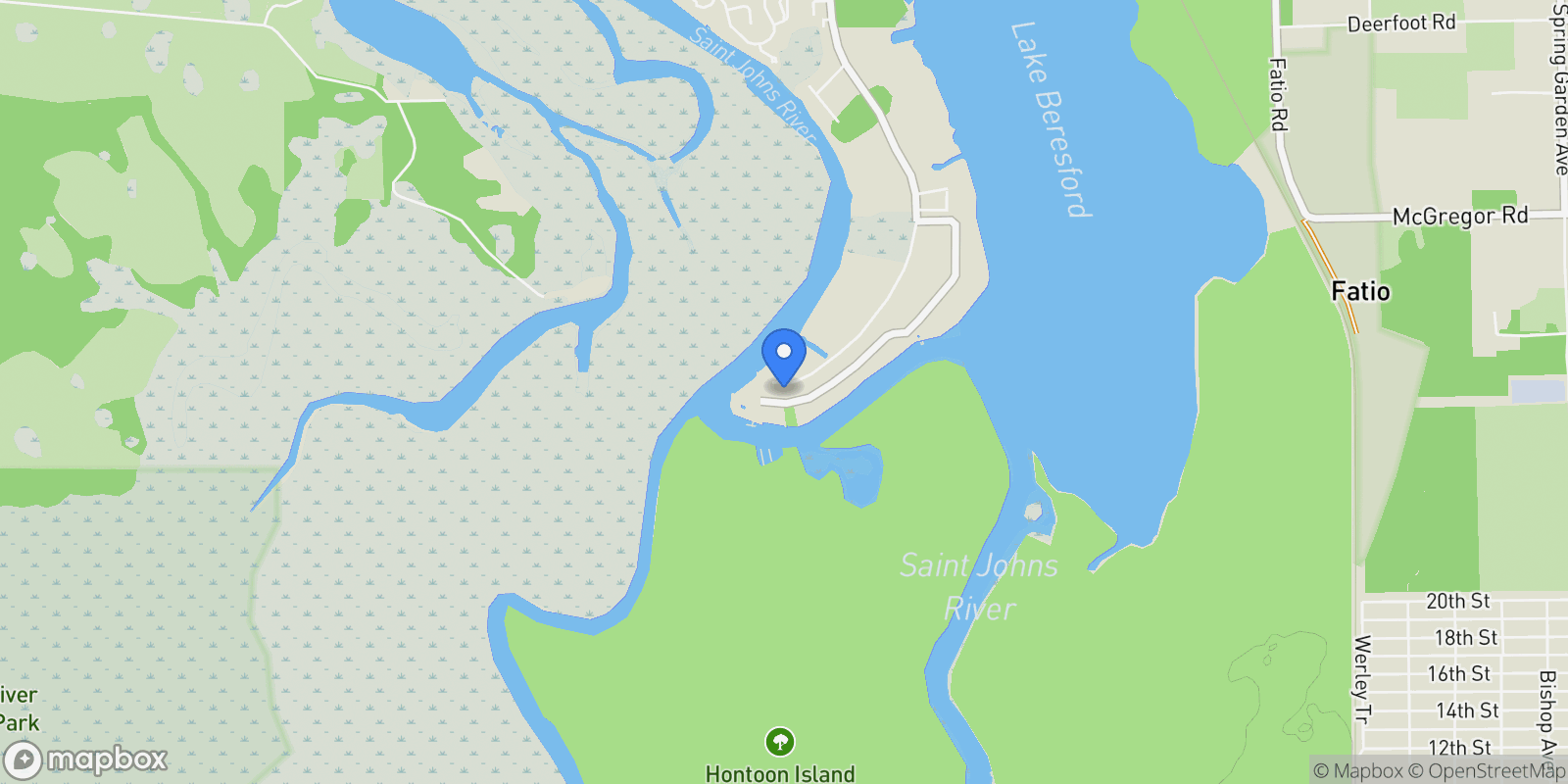 Map showing 2305 HONTOON ROAD, DeLand, Florida, United States.
