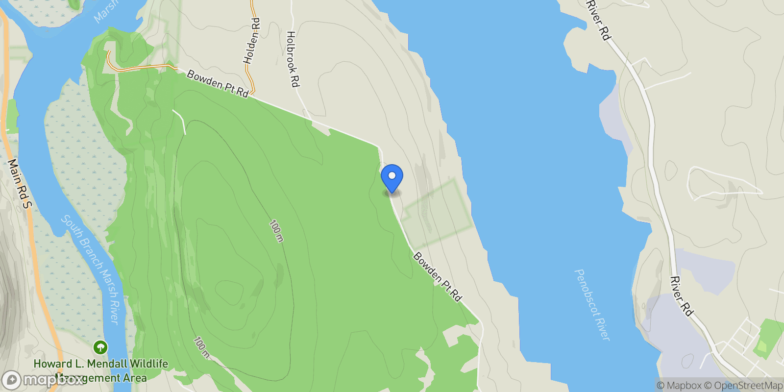 Map showing 259-265 Bowden Point Road, Prospect, ME 04981, Stockton Springs, Maine, United States.