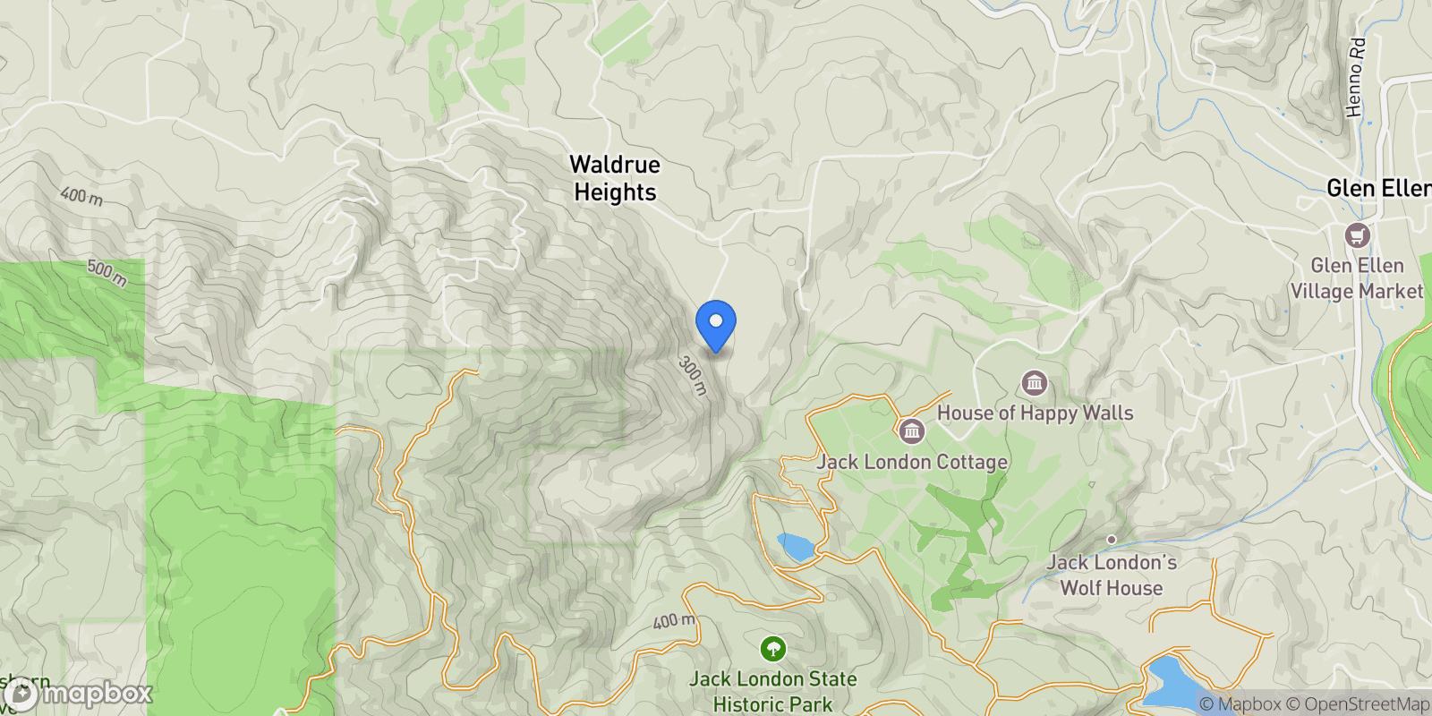 Map showing 7596 Sonoma Mountain Road , Glen Ellen, CA 95442, Glen Ellen, California, United States.