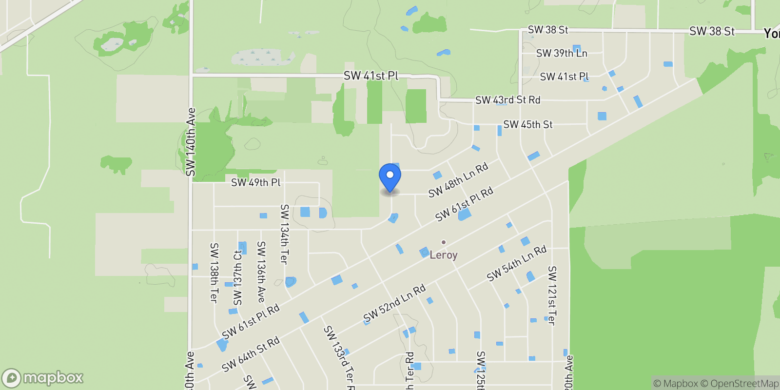 Map showing 4960 SW 129TH COURT, Ocala, Florida, United States.