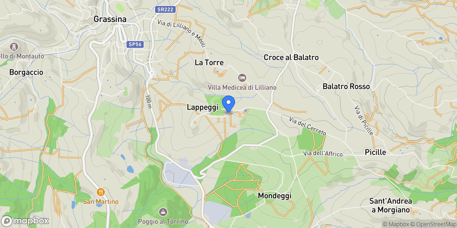 Map showing Via di Lappeggi, 50012 Bagno a Ripoli FI, Italy, Tuscany, Italy.