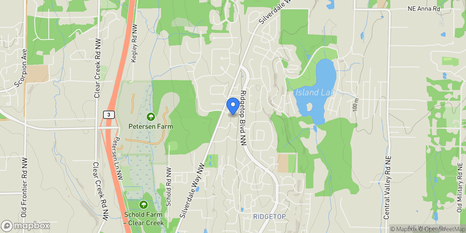 Map showing 12812 Jammer Place NorthWest , Silverdale, WA 98383, Silverdale, Washington, United States.