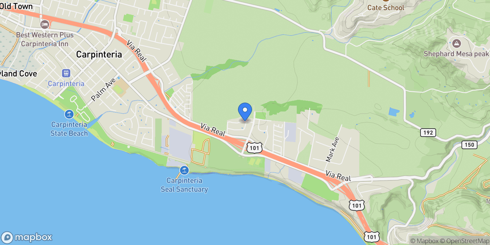 Map showing 5976 Hickory Street , 4, Carpinteria, CA 93013, Carpinteria, California, United States.