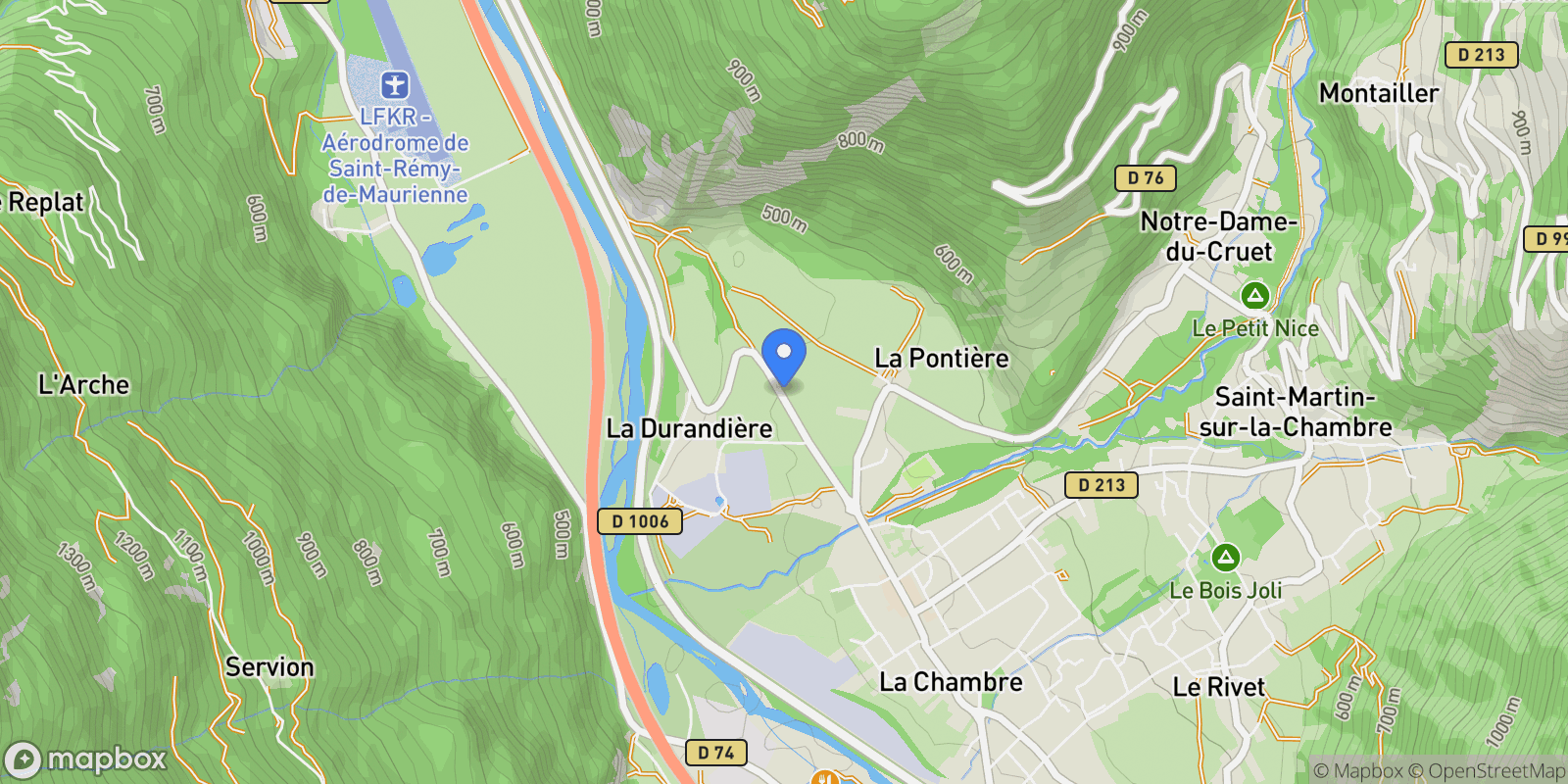 Map showing La Chambre, Auvergne-Rhône-Alpes, France.