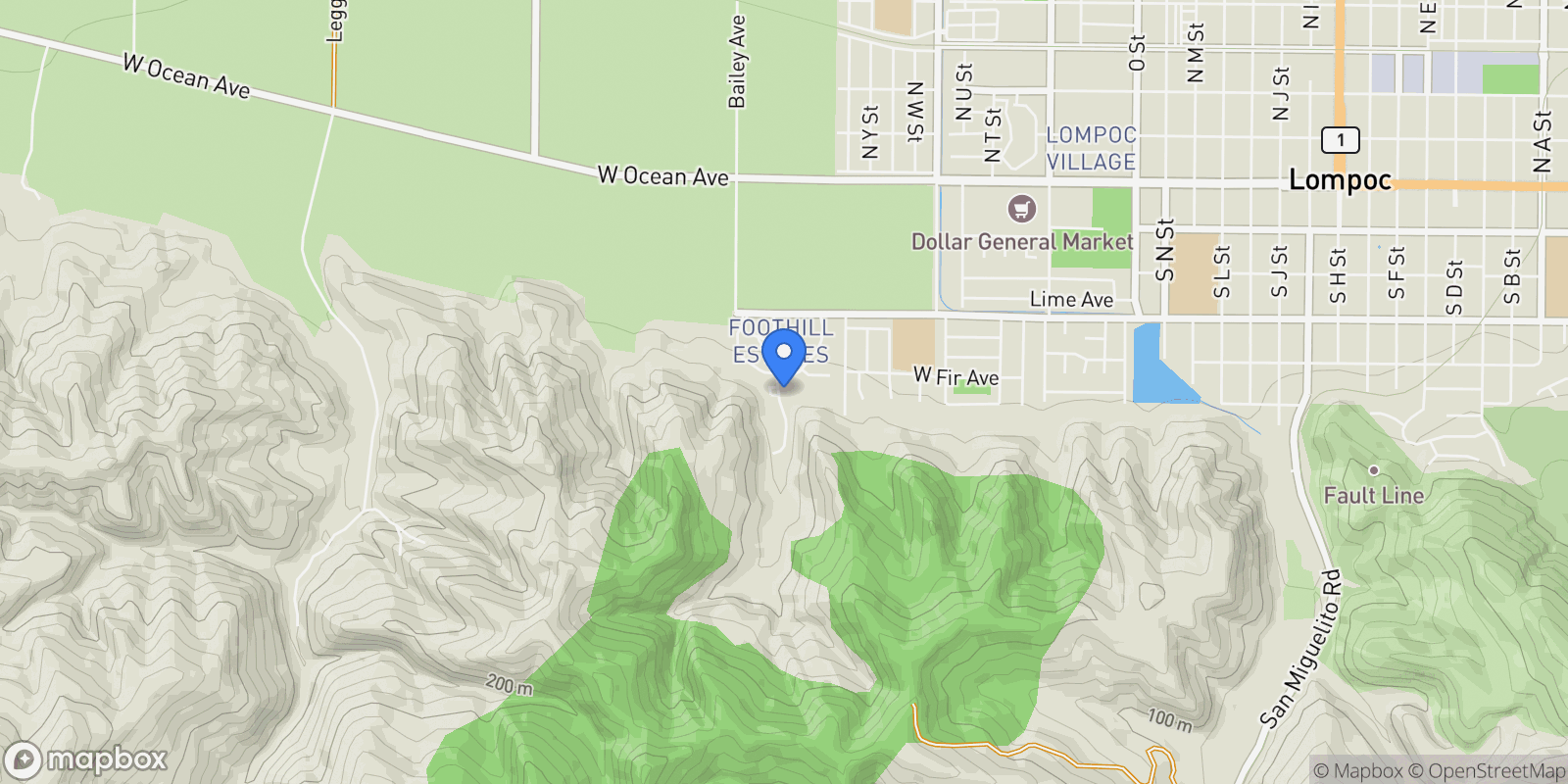 Map showing 524 Avalon Street, Lompoc, CA 93436, Lompoc, California, United States.