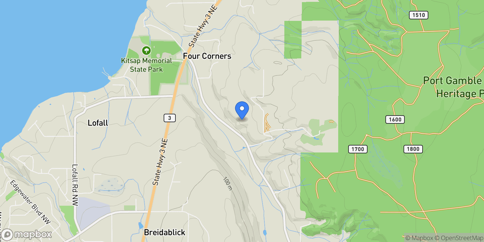 Map showing 27272 Big Valley Rd NE , Poulsbo, WA 98370, Poulsbo, Washington, United States.