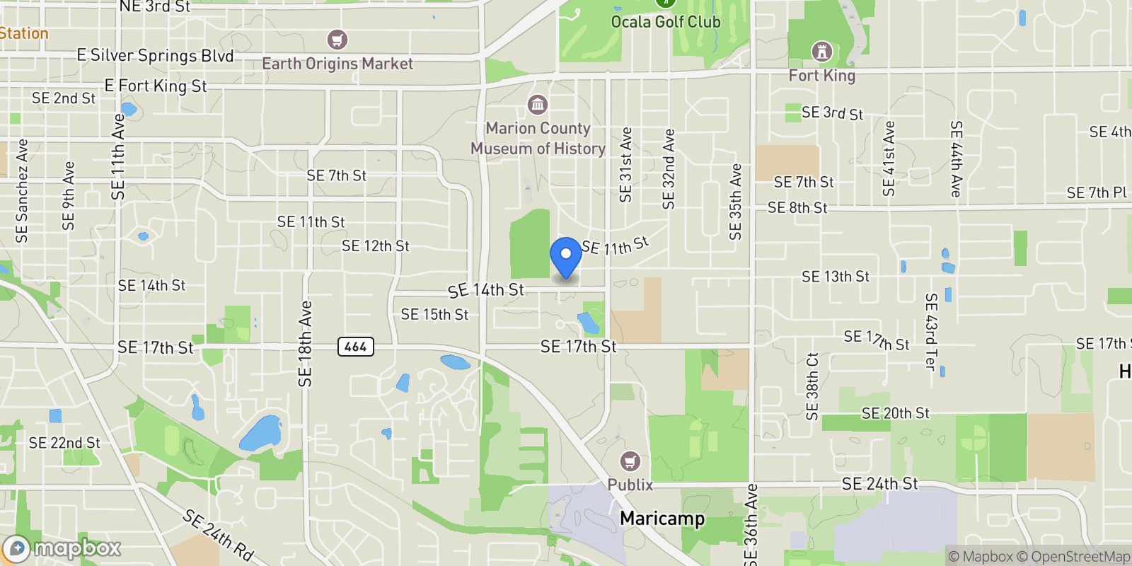 Map showing 2811 SE 14TH STREET, Ocala, Florida, United States.