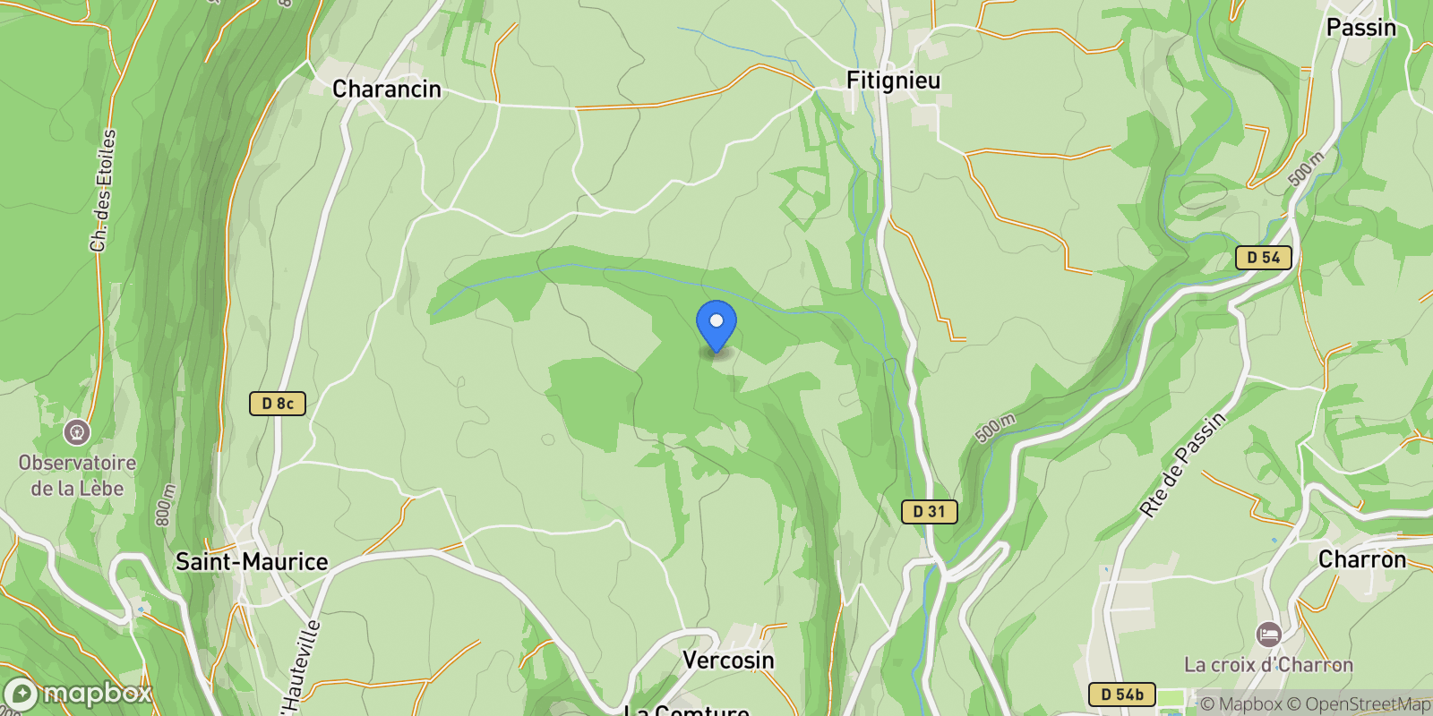 Map showing Valromey-sur-Séran, Auvergne-Rhône-Alpes, France.