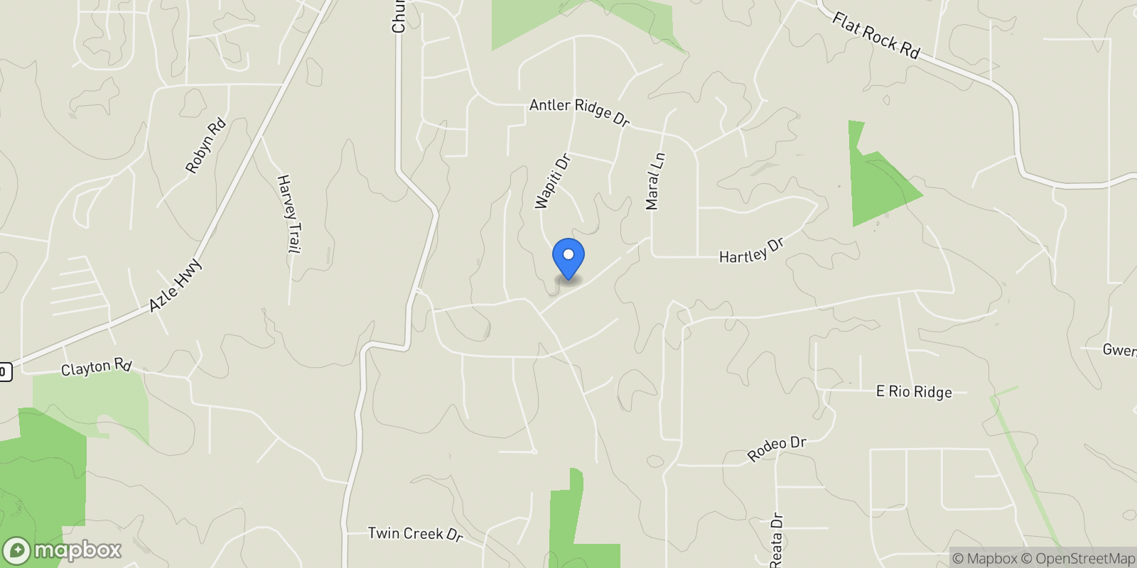 Map showing 409 Glade Crest Road, Azle, Texas, United States.
