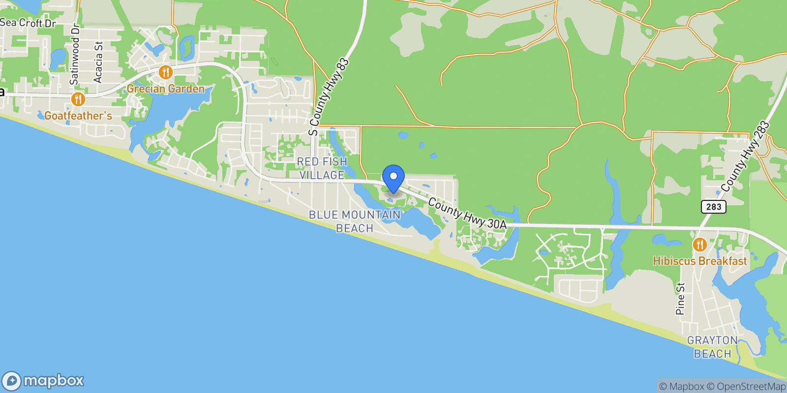 Map showing Santa Rosa Beach, Florida, United States.