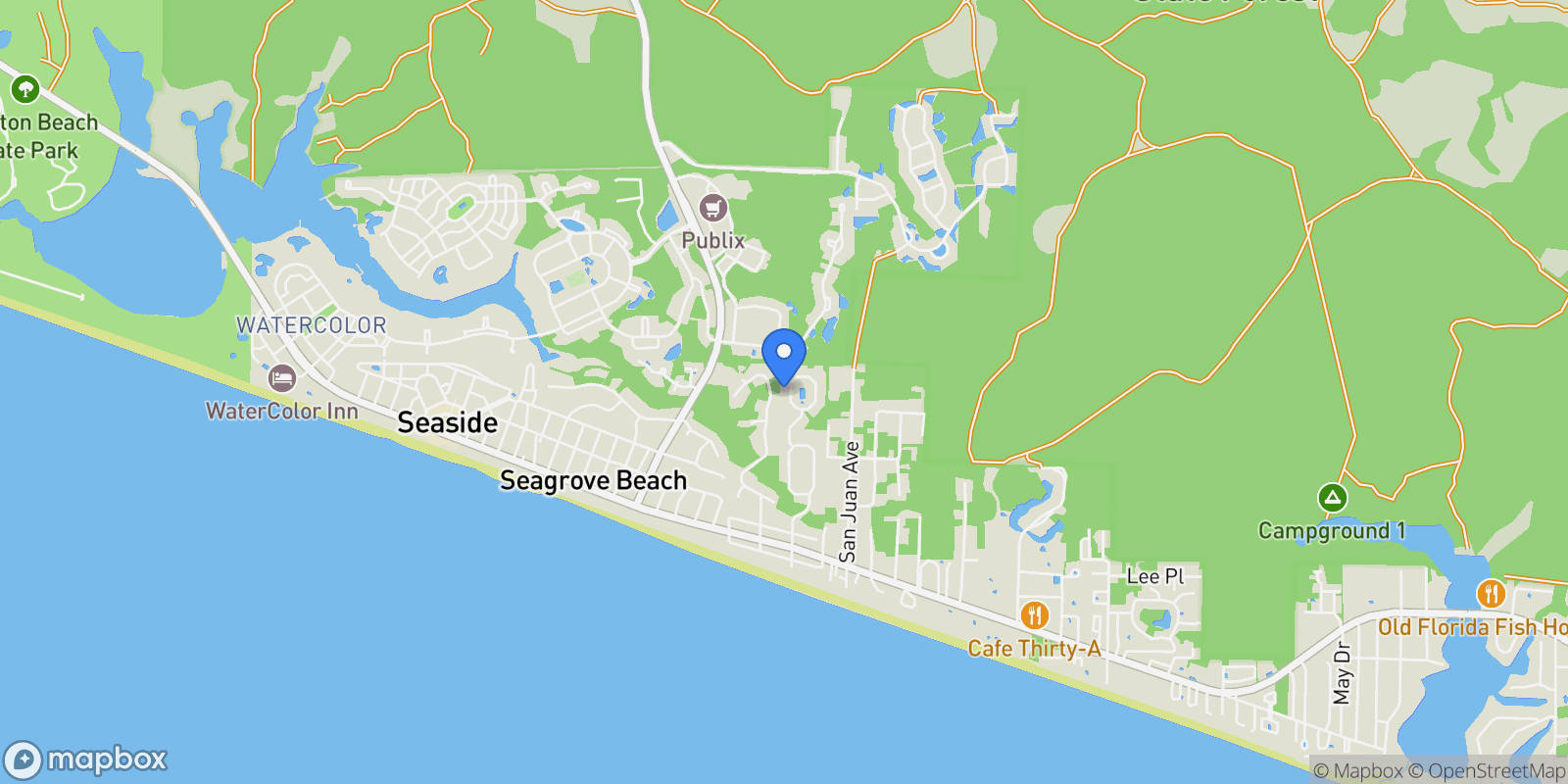 Map showing Santa Rosa Beach, Florida, United States.