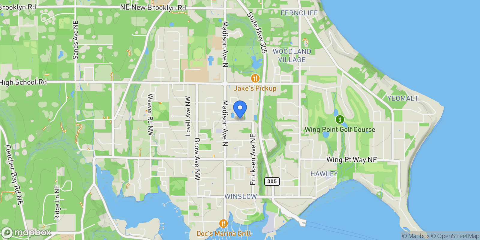 Map showing 171 Wallace Wy NE Unit #B , Bainbridge Island, WA 98110, Bainbridge Island, Washington, United States.