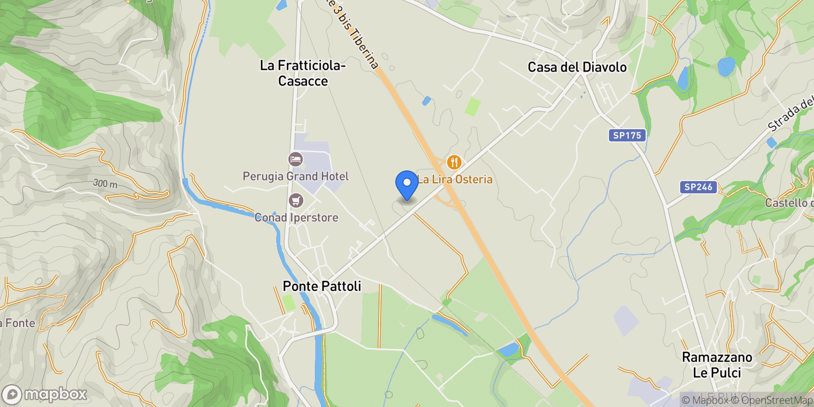 Map showing Via dei Bracceschi, Perugia, PG 06100, Umbria, Italy.