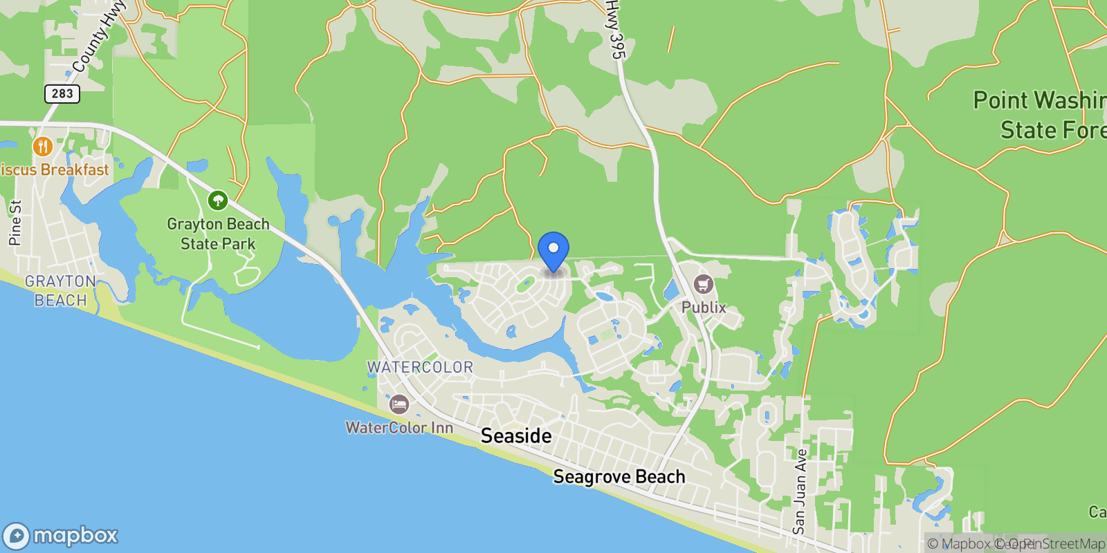 Map showing Santa Rosa Beach, Florida, United States.