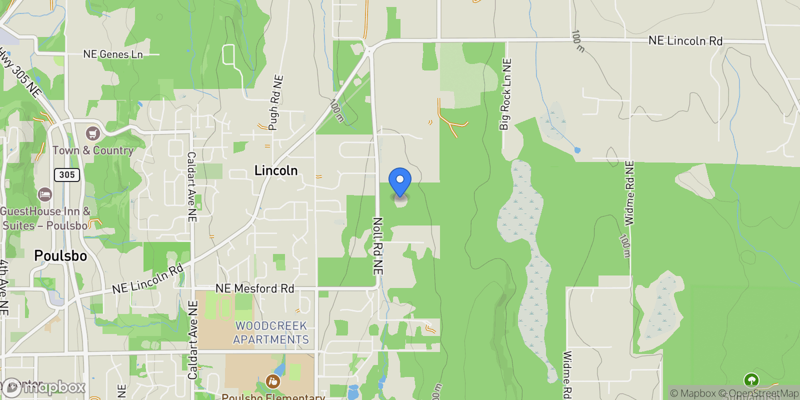 Map showing 19680 Noll Rd , Poulsbo, WA 98370, Poulsbo, Washington, United States.