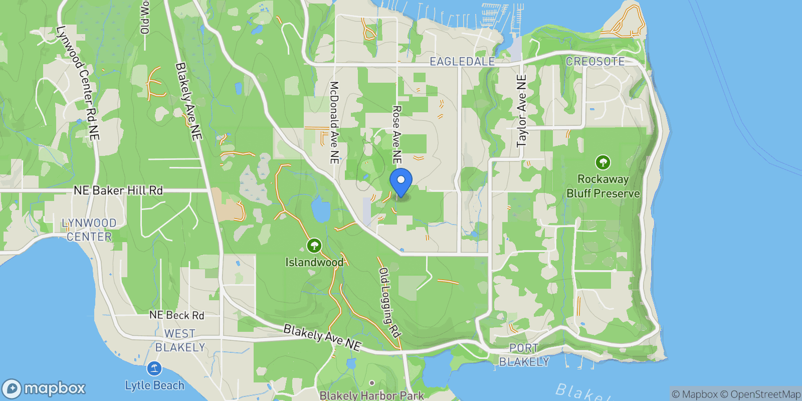 Map showing 4700 Rose Ave NE , Bainbridge Island, WA 98110, Bainbridge Island, Washington, United States.
