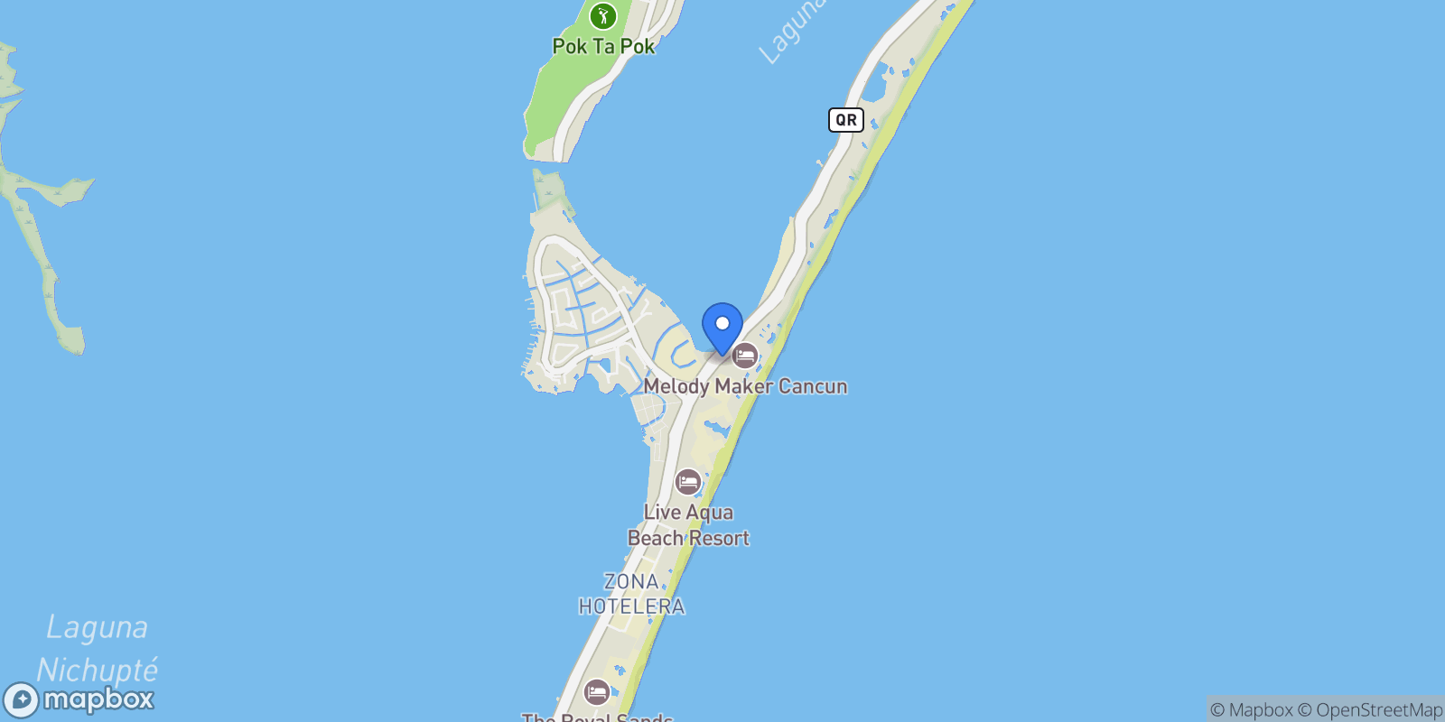 Map showing Blvd. Kukulcan KM 12, El Rey, Zona Hotelera, 77500 Cancún, Q.R., Mexico, Cancún, Quintana Roo, Mexico.