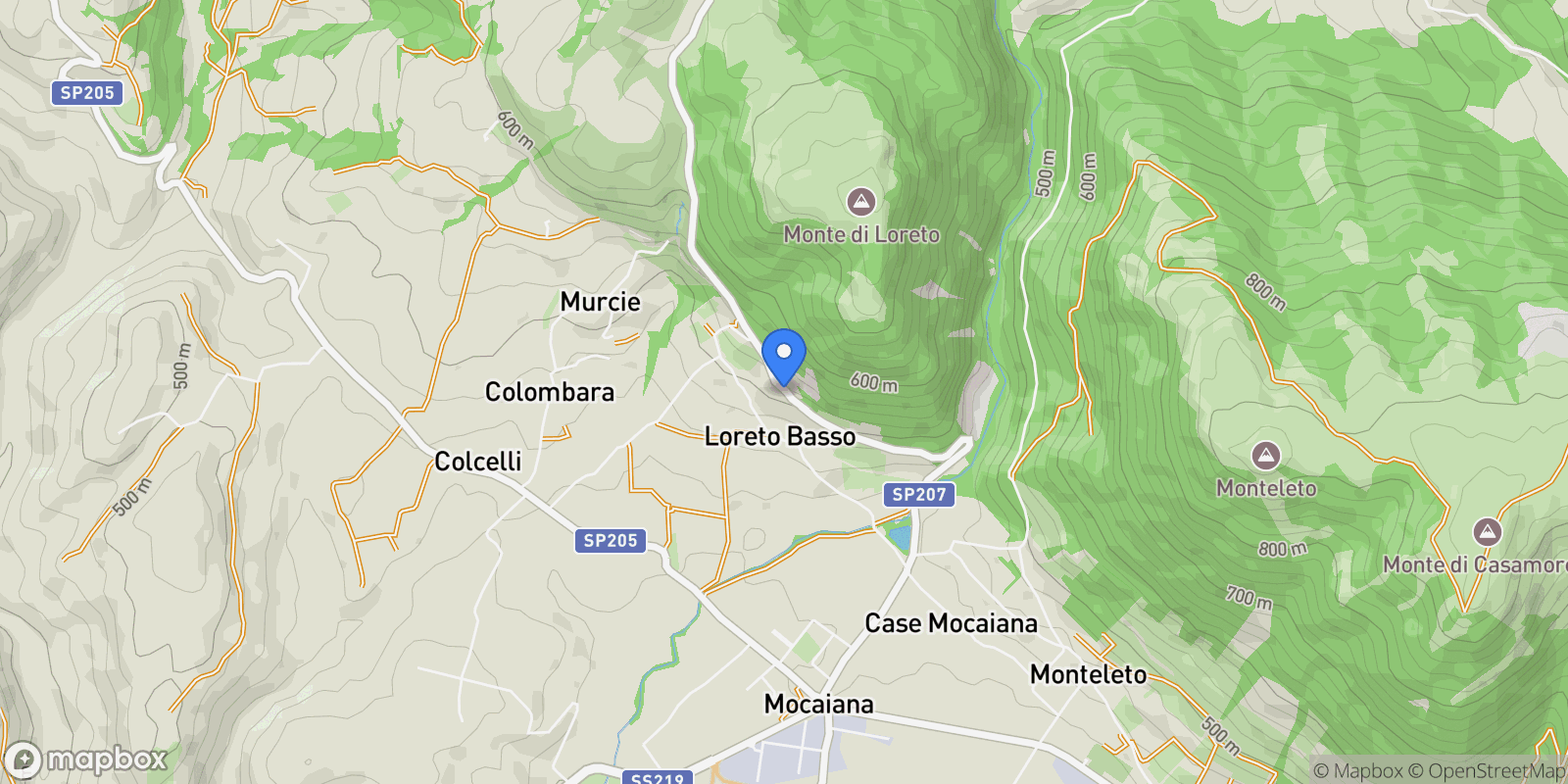 Map showing Loc. Loreto Alto, Gubbio, PG 06024, Umbria, Italy.