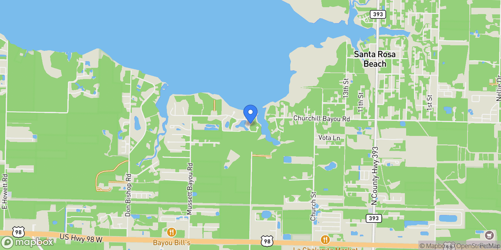 Map showing Santa Rosa Beach, Florida, United States.