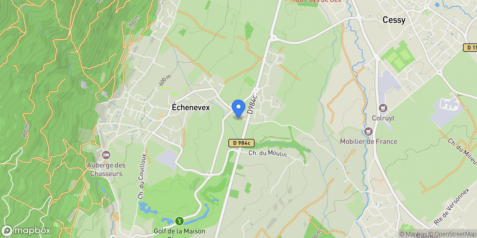 Map showing ECHENEVEX, V 01170, Échenevex, Auvergne-Rhône-Alpes, France.
