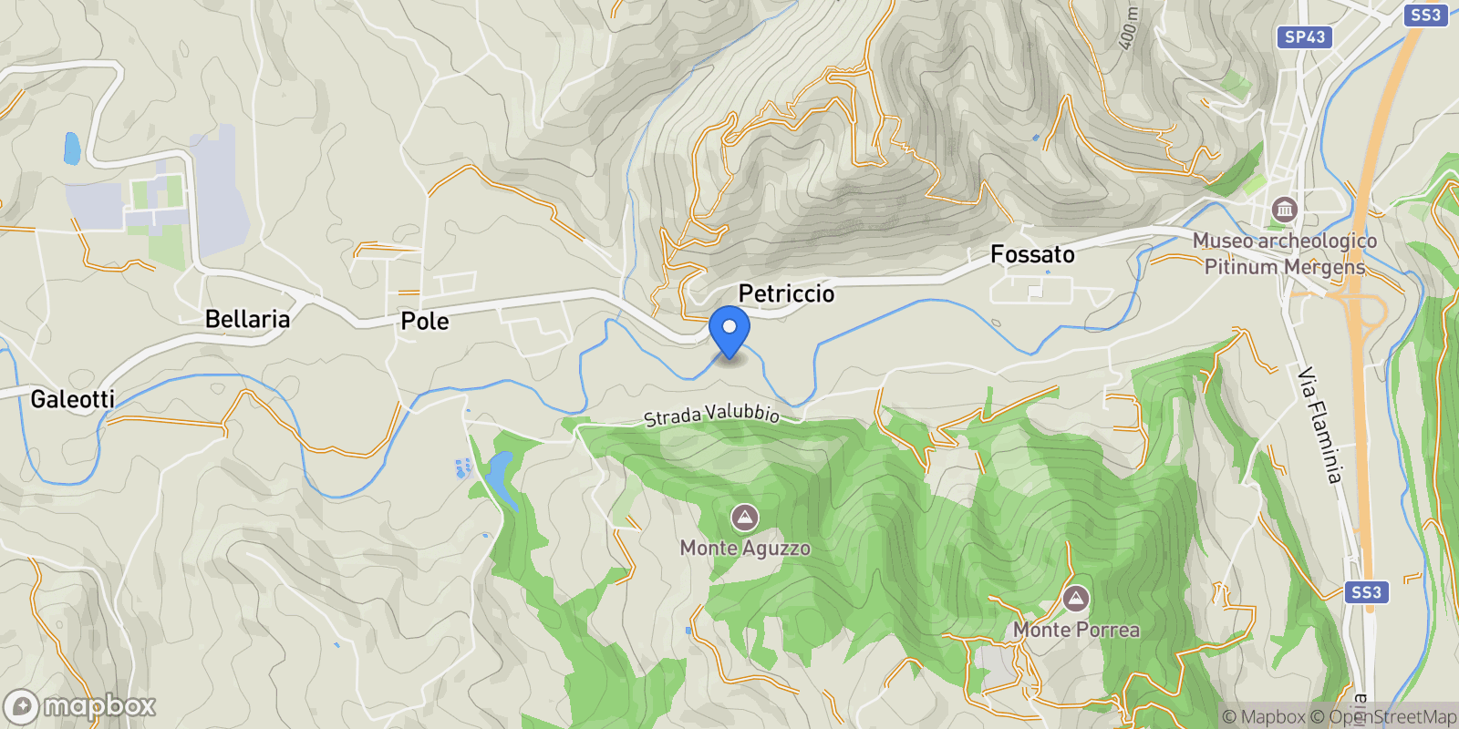 Map showing Str. Valubbio, 16, 61043 Cagli PU, Cagli, PU 61043, Bellaria-Pole-Petriccio, Marche, Italy.