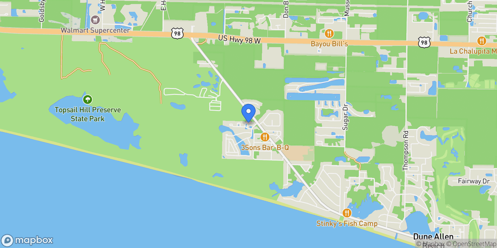 Map showing Santa Rosa Beach, Florida, United States.