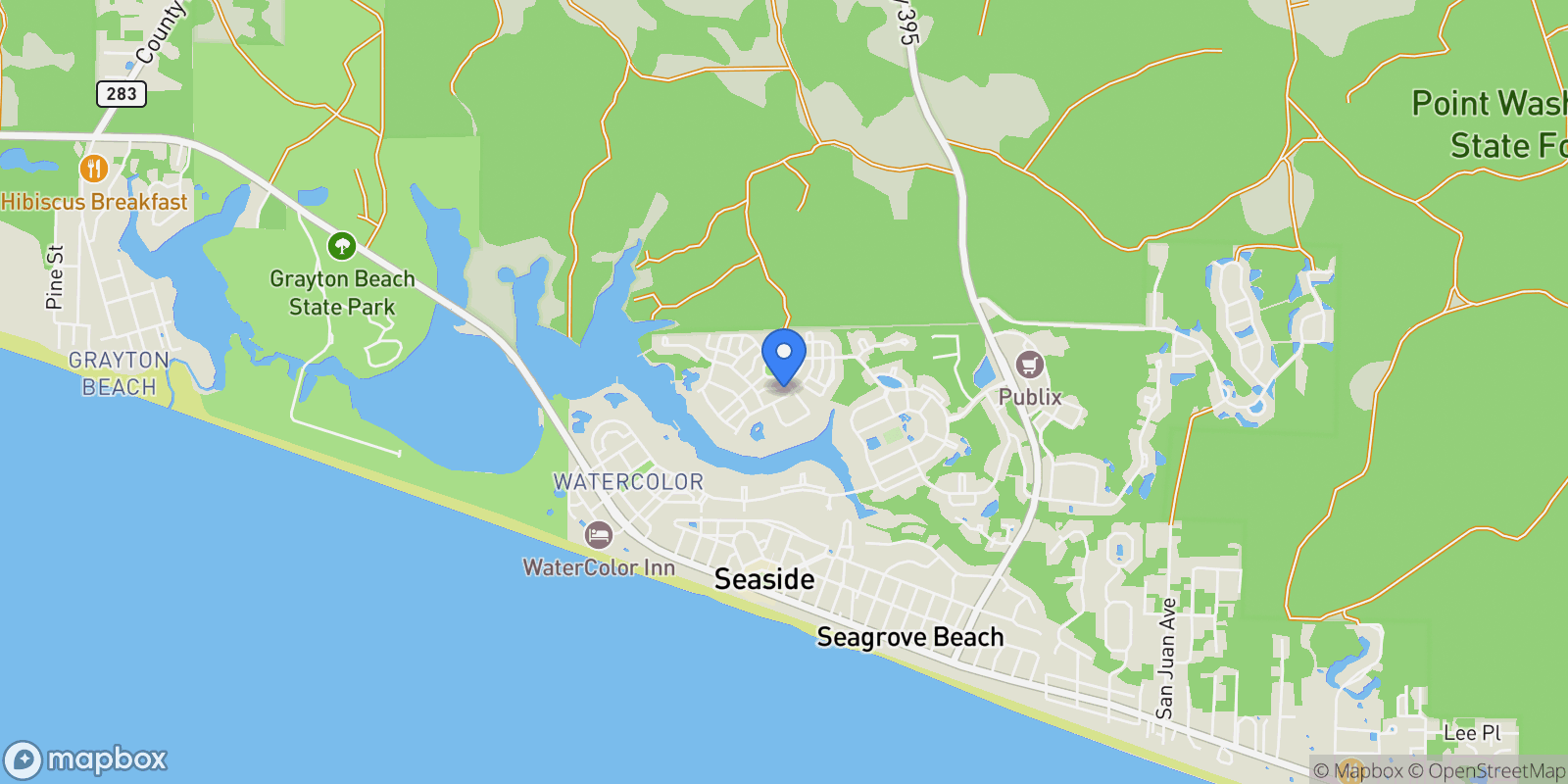 Map showing Santa Rosa Beach, Florida, United States.
