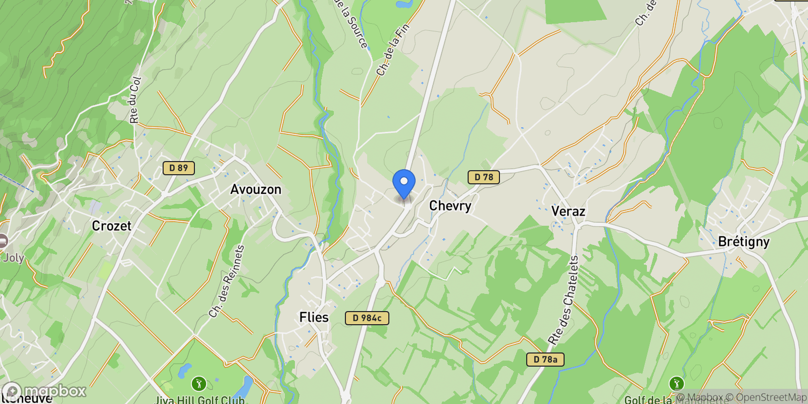 Map showing CHEVRY, V 01170, Chevry, Auvergne-Rhône-Alpes, France.