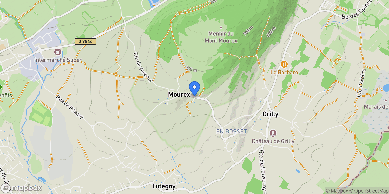 Map showing GRILLY, V 01220, Grilly, Auvergne-Rhône-Alpes, France.
