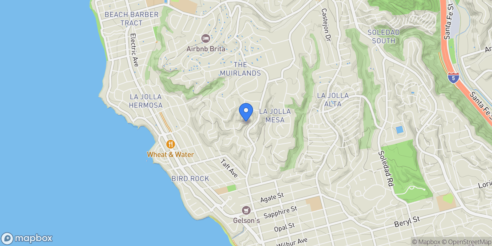 Map showing 1177 Avenida Amantea, La Jolla, CA, 92037, USA, San Diego, California, United States.