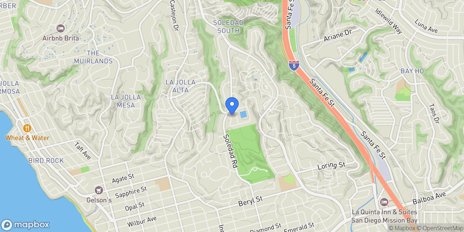 Map showing 5455 Parkview Dr, La Jolla, CA, 92037, USA, San Diego, California, United States.