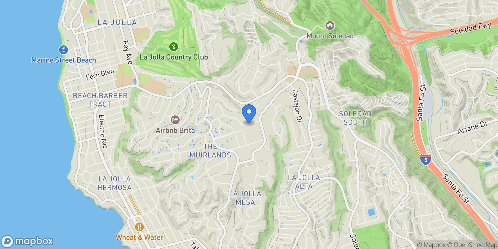 Map showing 100 S COAST, #409, La Jolla, CA, 92037, USA, San Diego, California, United States.